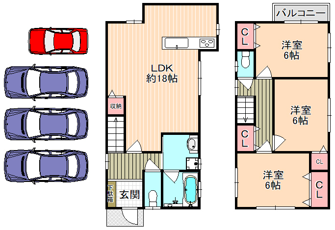 東大阪市新築一戸建て＜稀少な駐車４台可能な駐車場つき★限定一区画販売★＞